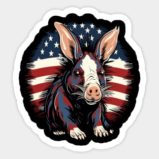 Patriotic Aardvark Sticker